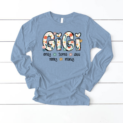 Gigi Mimi Grandma Boho Floral Custom Grandma And Grandkids