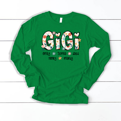 Gigi Mimi Grandma Boho Floral Custom Grandma And Grandkids