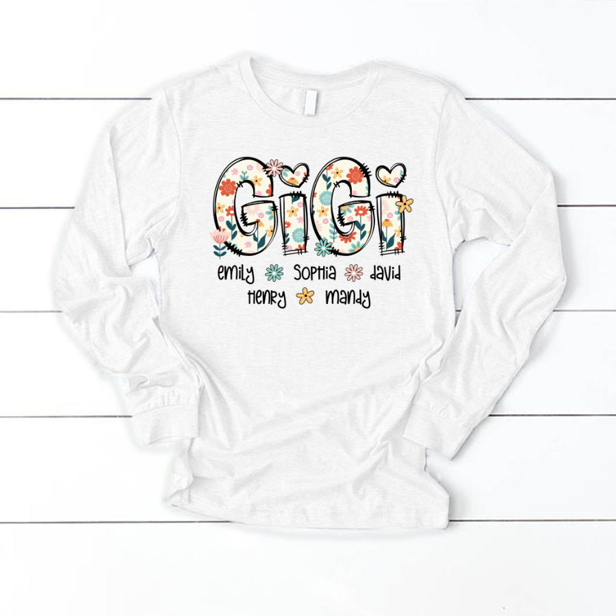 Gigi Mimi Grandma Boho Floral Custom Grandma And Grandkids