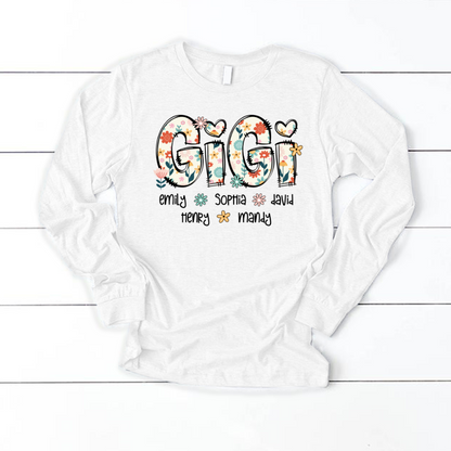 Gigi Mimi Grandma Boho Floral Custom Grandma And Grandkids