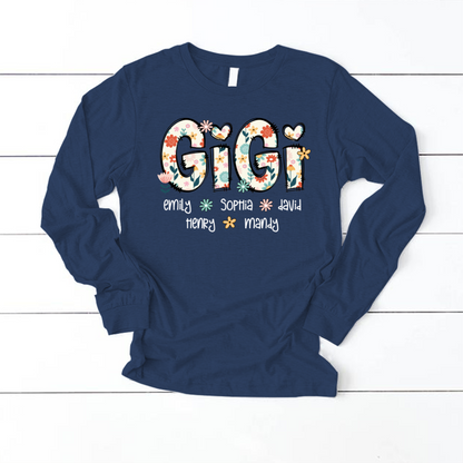 Gigi Mimi Grandma Boho Floral Custom Grandma And Grandkids
