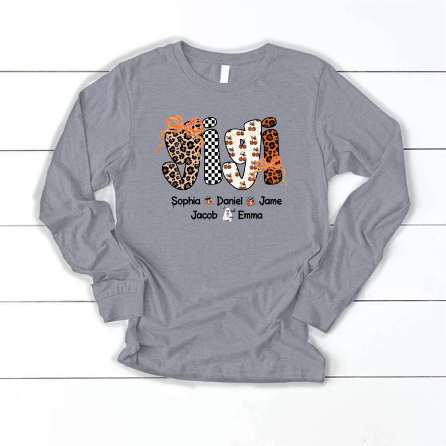 Gigi Pumpkin Spooky Custom Gigi And Grandkids Shirt