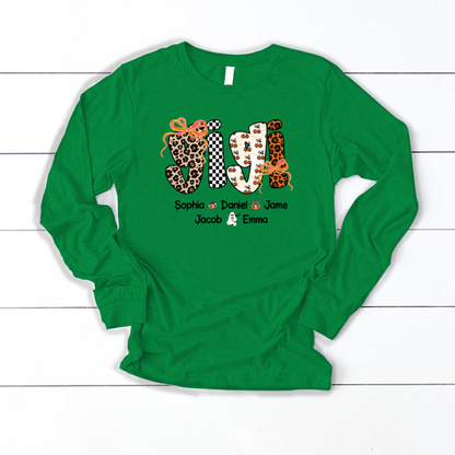 Gigi Pumpkin Spooky Custom Gigi And Grandkids Shirt