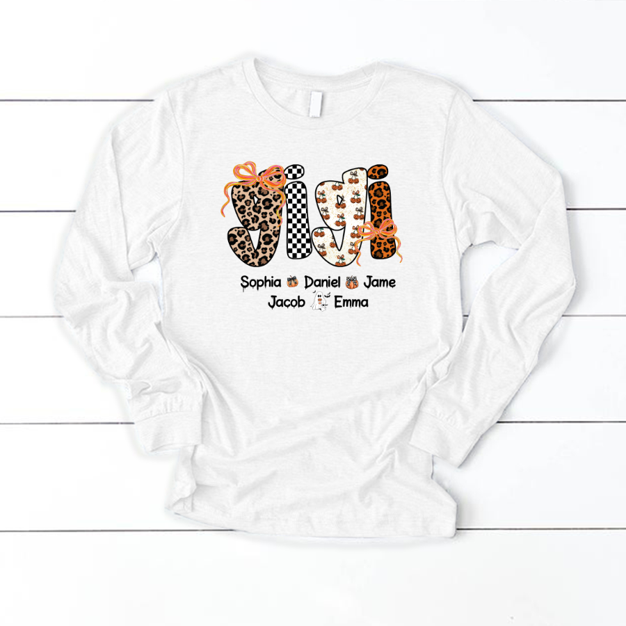 Gigi Pumpkin Spooky Custom Gigi And Grandkids Shirt