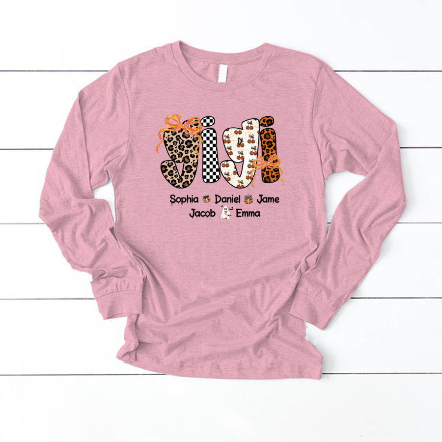 Gigi Pumpkin Spooky Custom Gigi And Grandkids Shirt