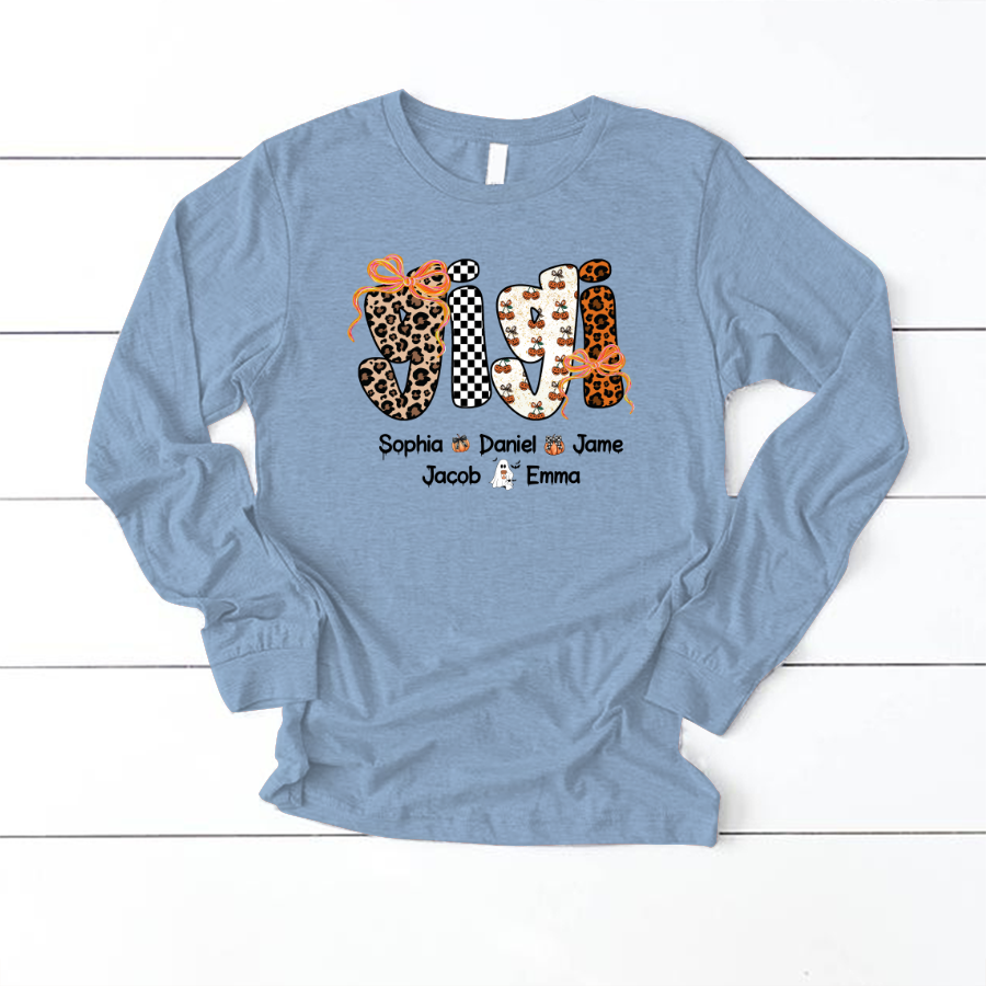 Gigi Pumpkin Spooky Custom Gigi And Grandkids Shirt