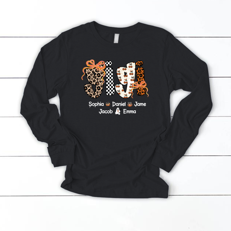 Gigi Pumpkin Spooky Custom Gigi And Grandkids Shirt