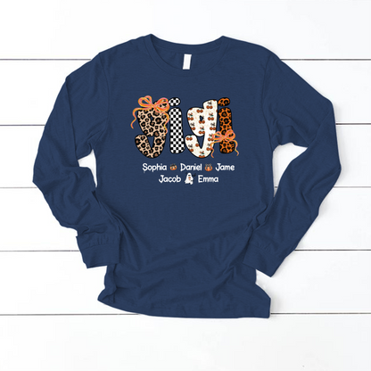 Gigi Pumpkin Spooky Custom Gigi And Grandkids Shirt