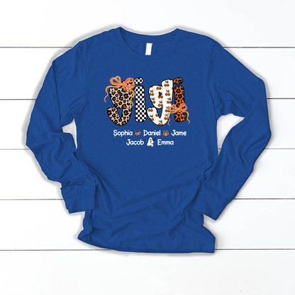 Gigi Pumpkin Spooky Custom Gigi And Grandkids Shirt