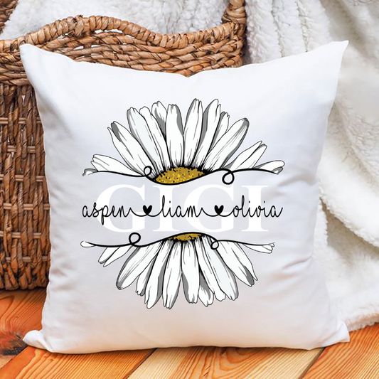 Gigi And Grandkids Flower Daisy Indoor Pillow
