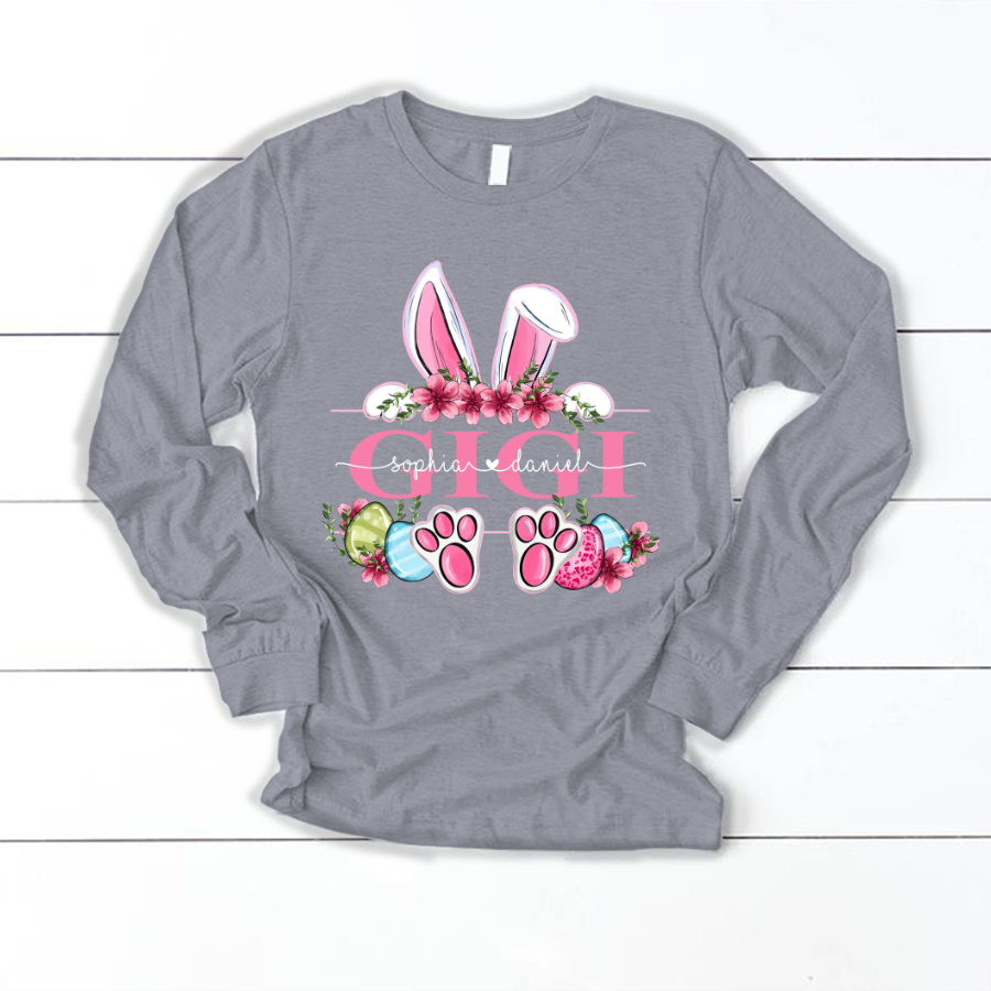 Gigi Bunny And Kids, Gift For Grandma, Grammy, Mama, Nana, Mimi, Mother Day CTH01 Longsleeve