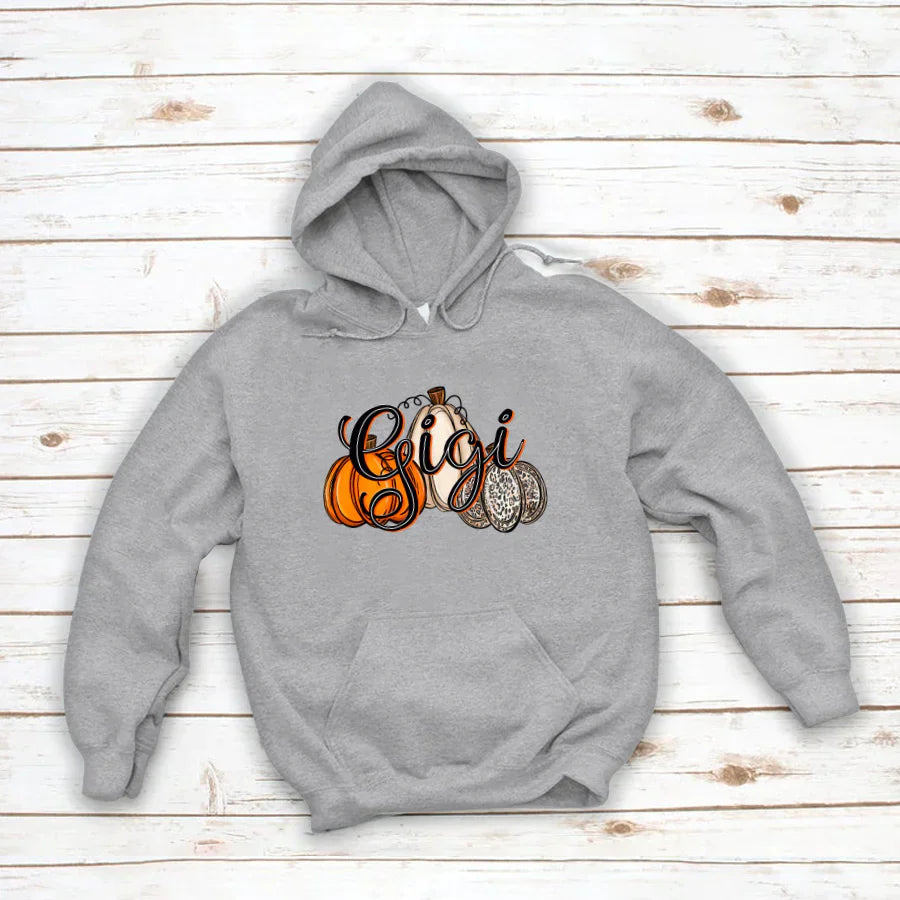Gigi Pumpkins Leopard Autumn Hoodie