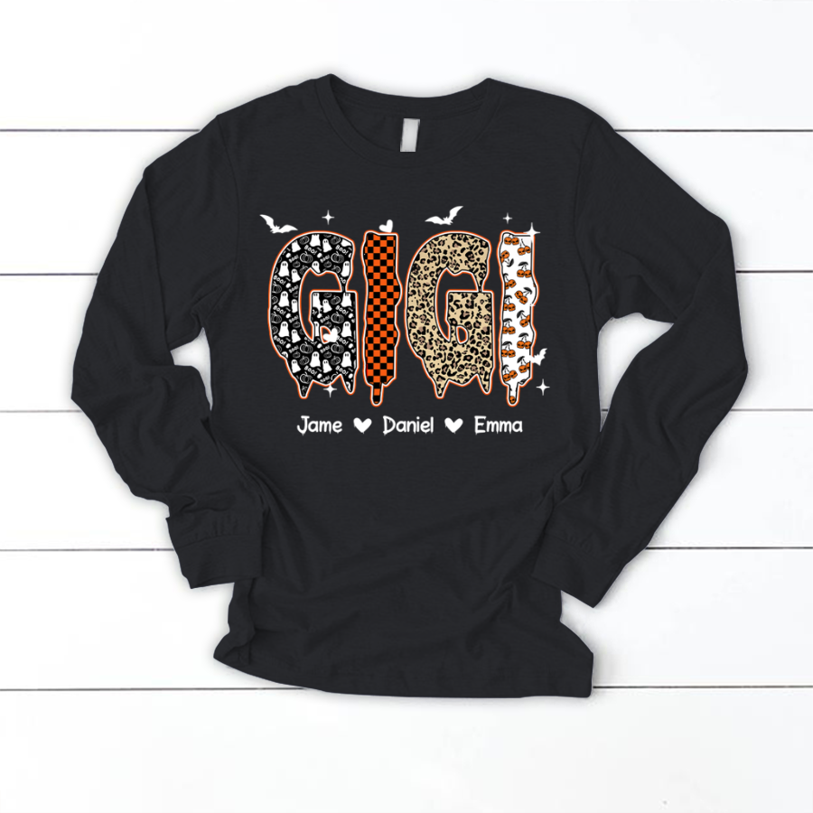 Personalized Halloween Pumpkin Gigi and Grandkids Shirt