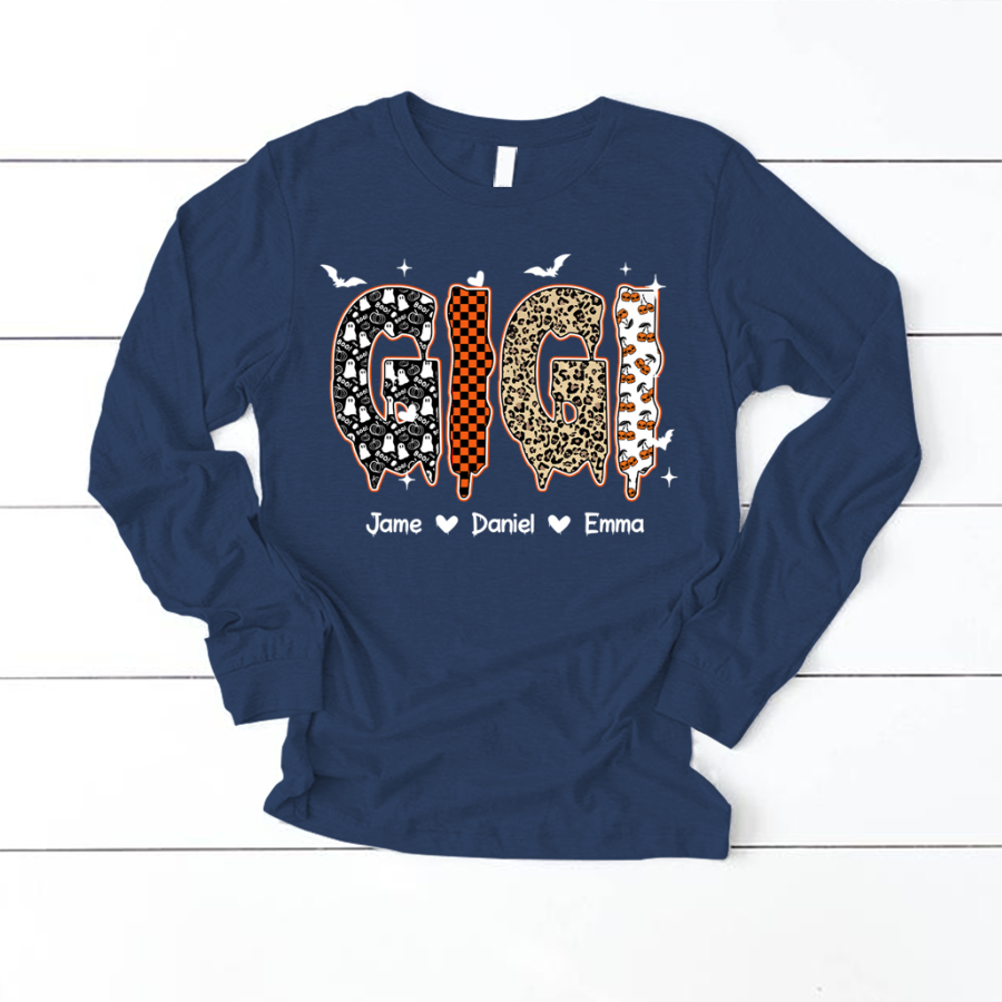 Personalized Halloween Pumpkin Gigi and Grandkids Shirt