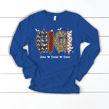 Personalized Halloween Pumpkin Gigi and Grandkids Shirt