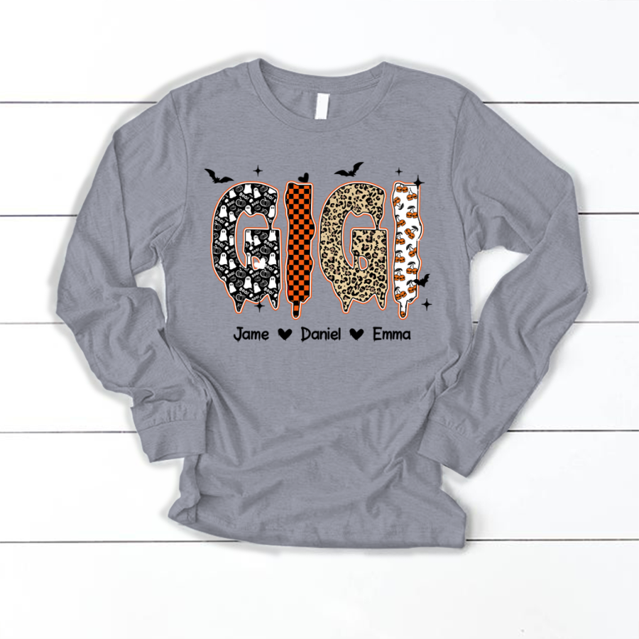 Personalized Halloween Pumpkin Gigi and Grandkids Shirt