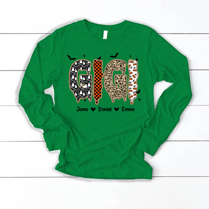 Personalized Halloween Pumpkin Gigi and Grandkids Shirt