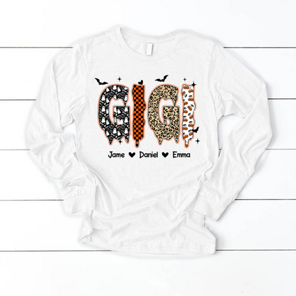 Personalized Halloween Pumpkin Gigi and Grandkids Shirt