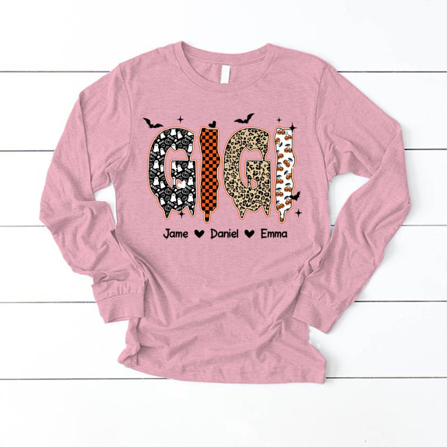 Personalized Halloween Pumpkin Gigi and Grandkids Shirt