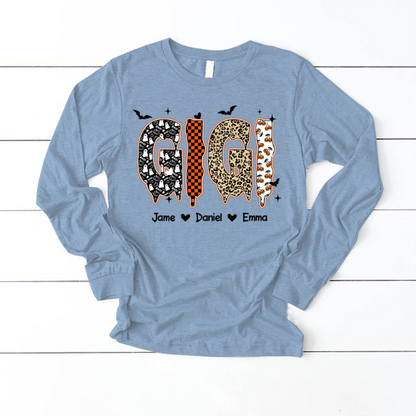 Personalized Halloween Pumpkin Gigi and Grandkids Shirt