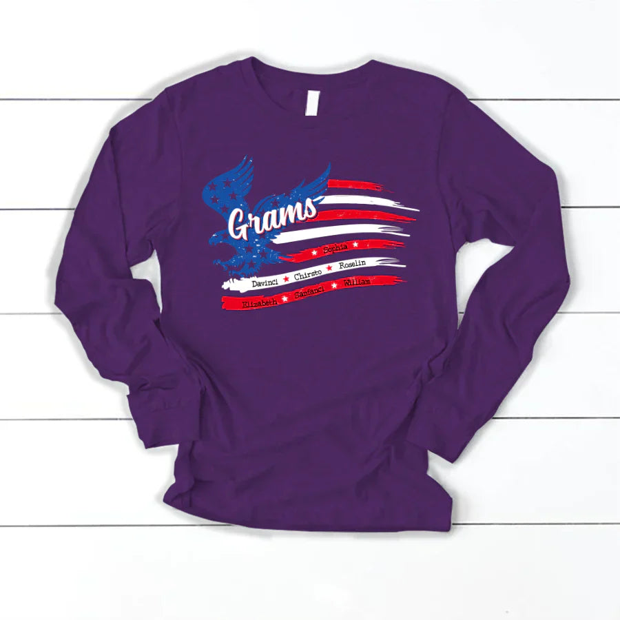 Grams With Grandkids Names 4th Of July CTL94 Longsleeve