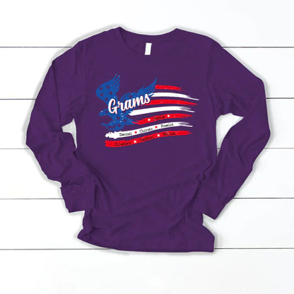 Grams With Grandkids Names 4th Of July CTL94 Longsleeve