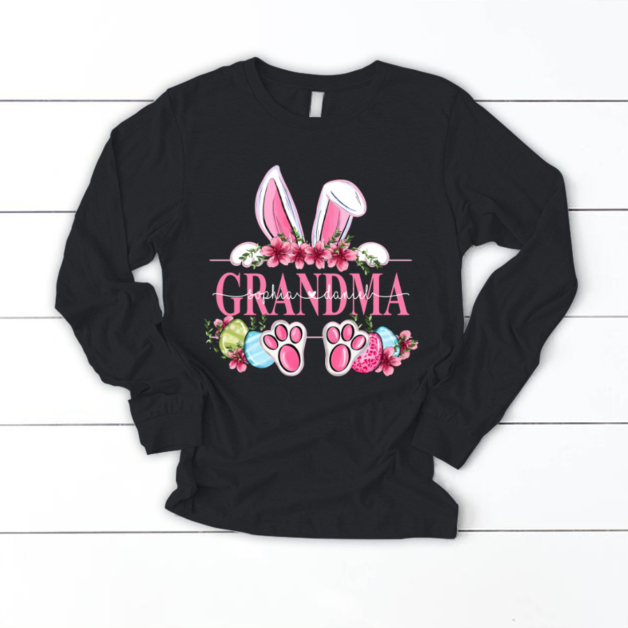 Grandma Bunny And Kids, Gift For Grandma, Grammy, Mama, Nana, Mimi, Mother Day CTH01 Longsleeve
