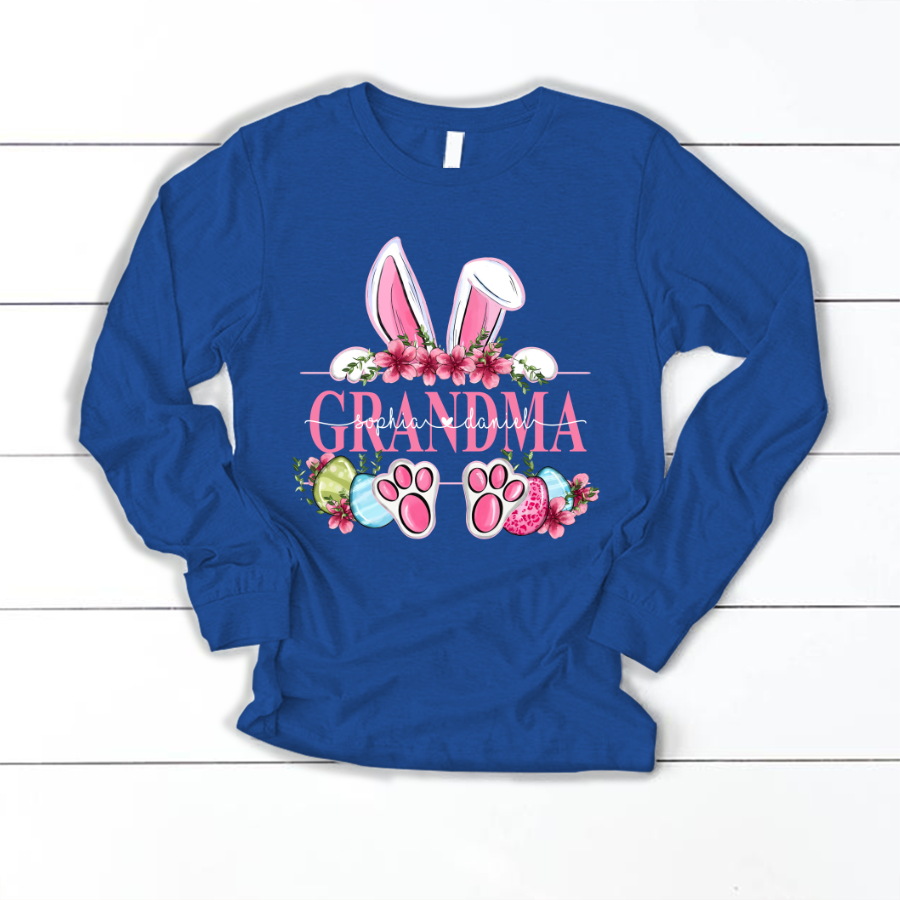 Grandma Bunny And Kids, Gift For Grandma, Grammy, Mama, Nana, Mimi, Mother Day CTH01 Longsleeve
