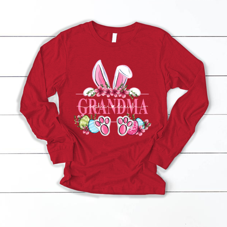 Grandma Bunny And Kids, Gift For Grandma, Grammy, Mama, Nana, Mimi, Mother Day CTH01 Longsleeve