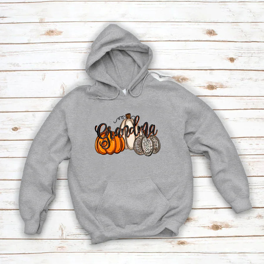 Grandma Pumpkins Leopard Autumn Hoodie