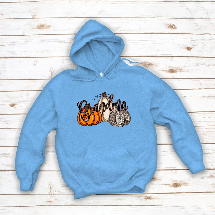 Grandma Pumpkins Leopard Autumn Hoodie
