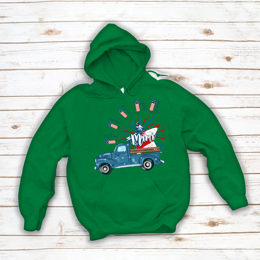 Grandma Truck Star 4th Of July and grandkids CL01 Hoodie