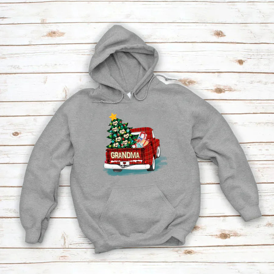Grandma and Grandkids Christmas Truck 2022 Hoodie
