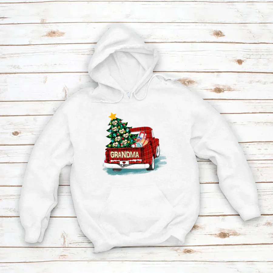 Grandma and Grandkids Christmas Truck 2022 Hoodie
