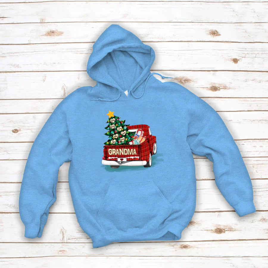 Grandma and Grandkids Christmas Truck 2022 Hoodie
