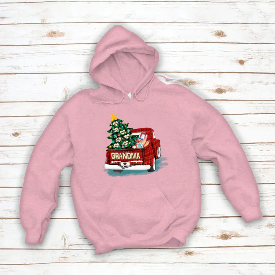 Grandma and Grandkids Christmas Truck 2022 Hoodie