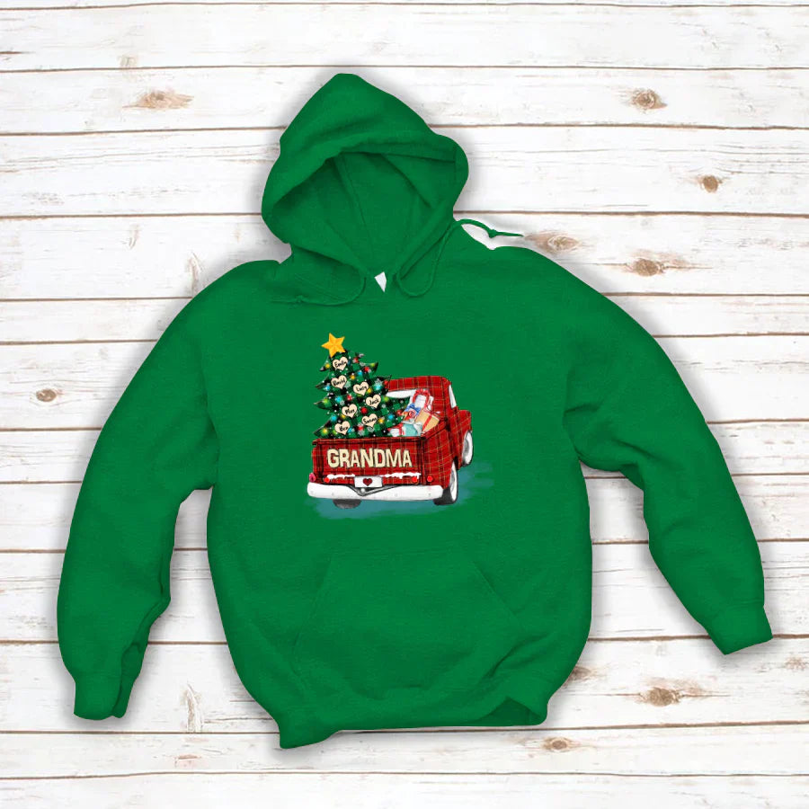 Grandma and Grandkids Christmas Truck 2022 Hoodie