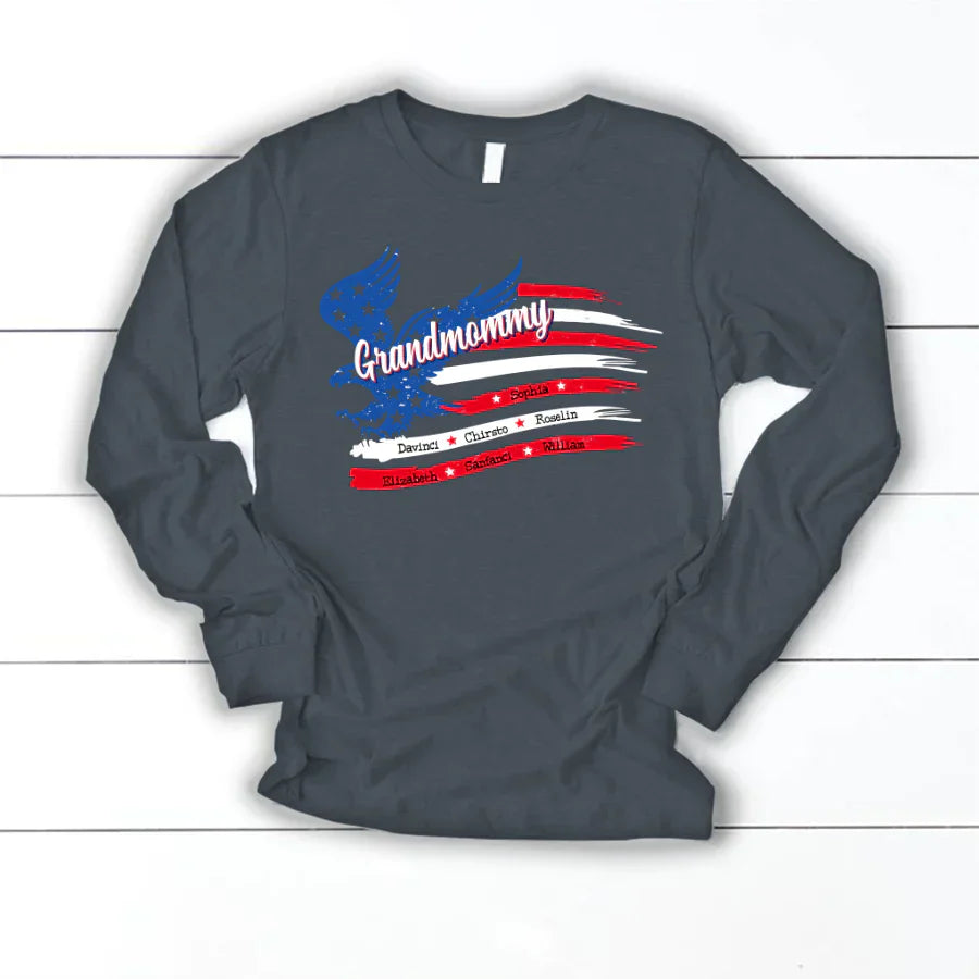 Grandmommy With Grandkids Names 4th Of July CTL94 Longsleeve