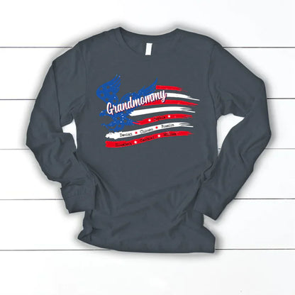 Grandmommy With Grandkids Names 4th Of July CTL94 Longsleeve
