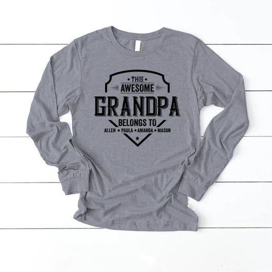 Grandpa Awesome With Grandkids VT22120051 Longsleeve