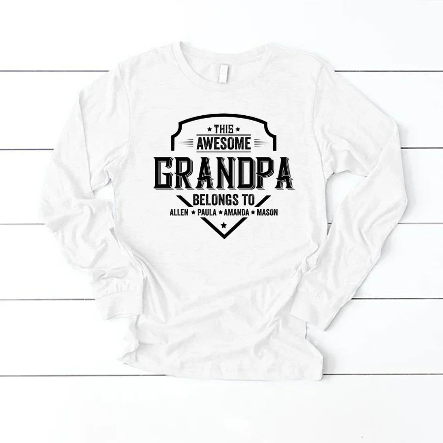 Grandpa Awesome With Grandkids VT22120051 Longsleeve