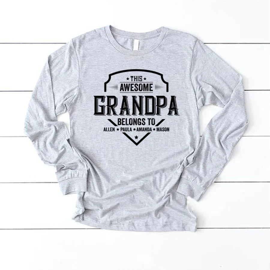 Grandpa Awesome With Grandkids VT22120051 Longsleeve