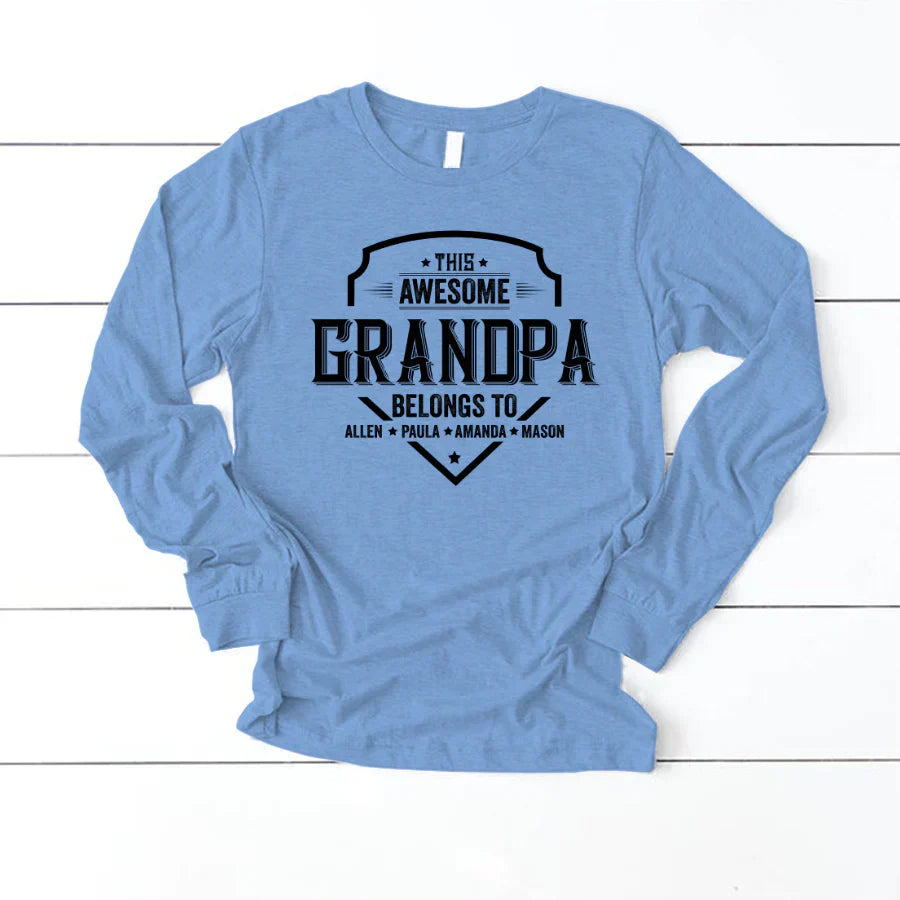 Grandpa Awesome With Grandkids VT22120051 Longsleeve