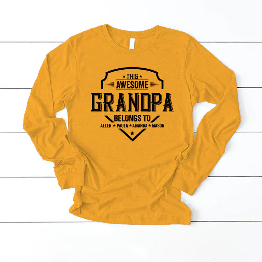 Grandpa Awesome With Grandkids VT22120051 Longsleeve