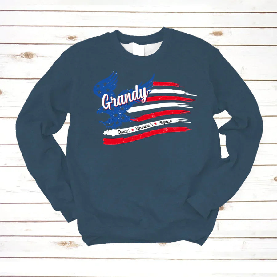 Grandy With Grandkids Names 4th Of July CTL94 Sweatshirt