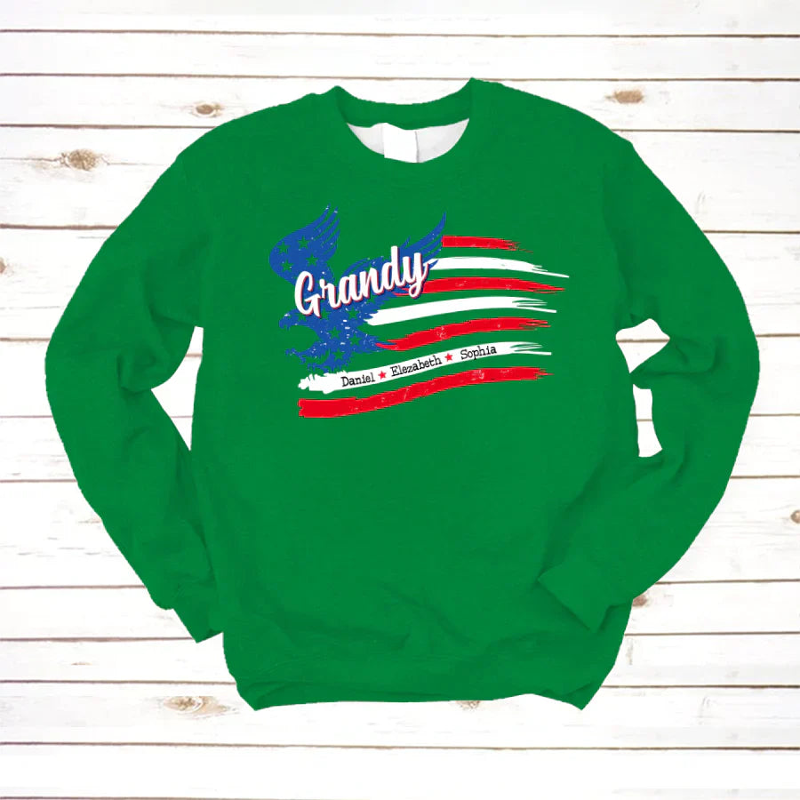 Grandy With Grandkids Names 4th Of July CTL94 Sweatshirt