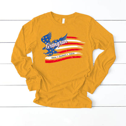 Grangran With Grandkids Names 4th Of July CTL94 Longsleeve
