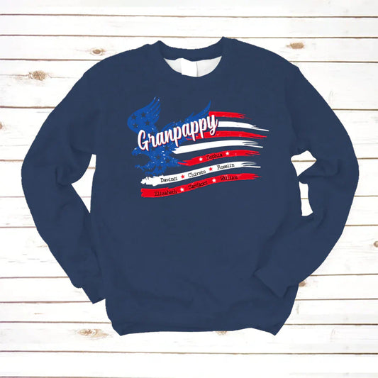 Granpappy With Grandkids Names 4th Of July CTL94 Sweatshirt