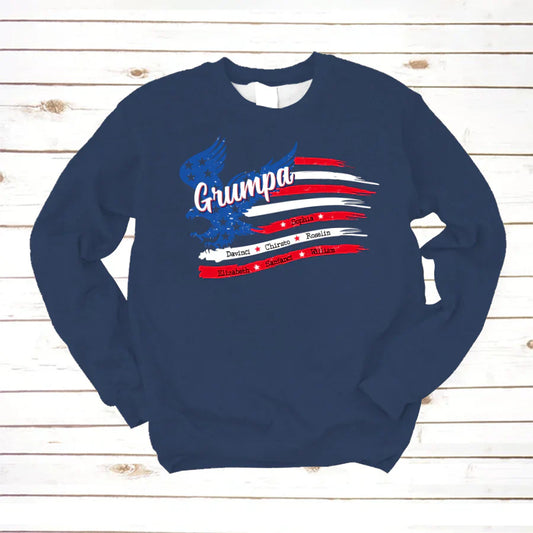 Grumpa With Grandkids Names 4th Of July CTL94 Sweatshirt