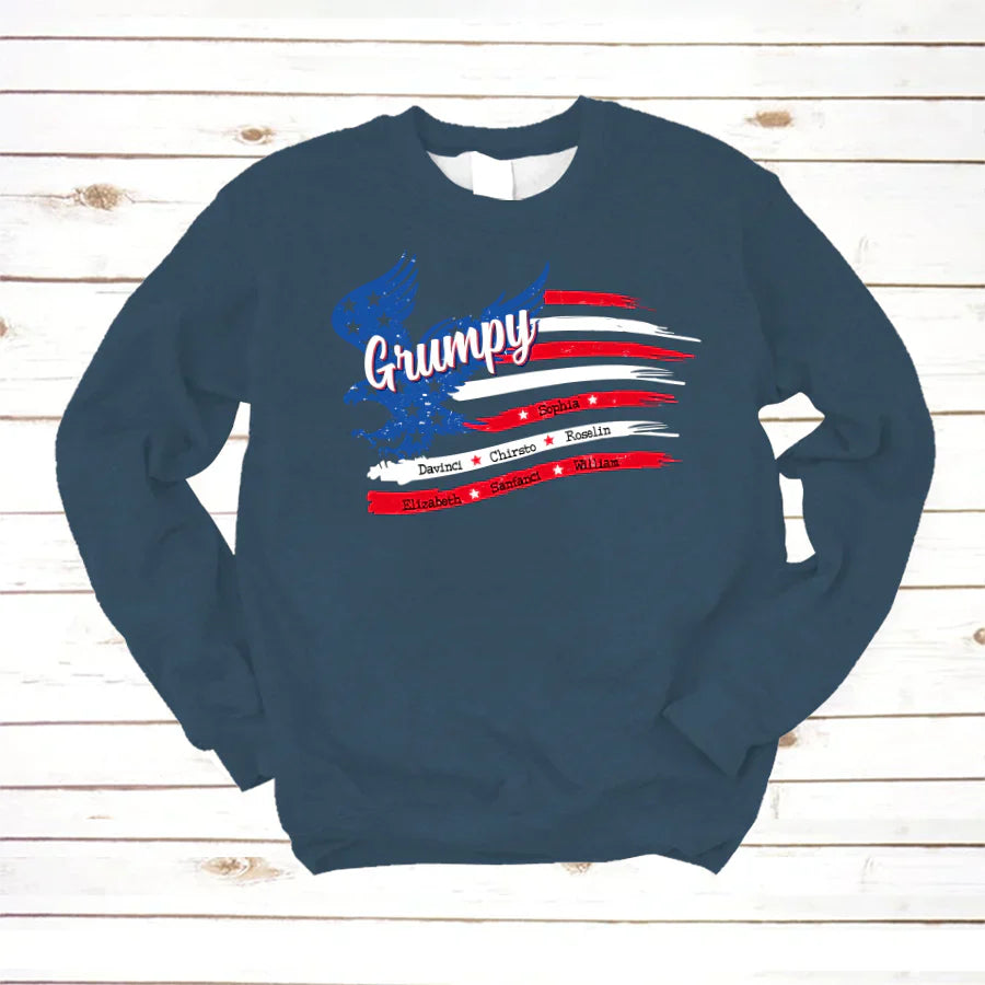 Grumpy With Grandkids Names 4th Of July CTL94 Sweatshirt